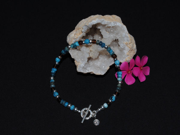 Blue Apaptite and Sterling Silver Bracelet