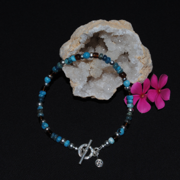 Blue Apaptite and Sterling Silver Bracelet