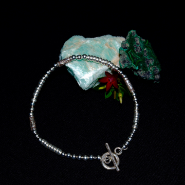 Silver Stream (7 inches); Sterling Silver Bracelet (3mm)